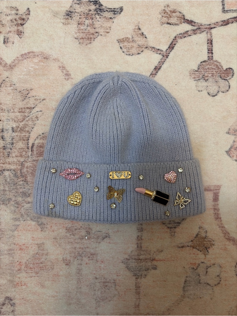 Aldo Lavender Embellished Beanie